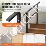 Profesionalus juodas turėklas 2-3 laipteliams, 1030 x 84 x 920 mm - Image 4