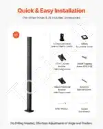 Profesionalus nerūdijančio plieno trosų turėklų stulpas 1067 x 50,8 x 50,8 mm - Image 6