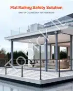 Profesionalus nerūdijančio plieno trosų turėklų stulpas 1067 x 50,8 x 50,8 mm - Image 2