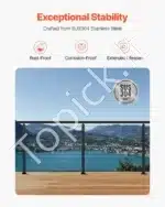 Profesionalus nerūdijančio plieno trosų turėklų stulpas 1067 x 50,8 x 50,8 mm - Image 3