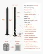 Profesionalus nerūdijančio plieno trosų turėklų stulpas 914 x 50,8 x 50,8 mm - Image 7