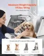 Profesionalus šunų vonios stovas – nerūdijančio plieno, 870 mm x 490 mm x 1225 mm - Image 4