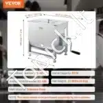 Rankinis mėsos maišytuvas su 80 L talpos pasukamu baku | Nerūdijančio plieno konstrukcija - Image 6