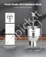 Rankinis spurgų tešlos dozatorius | Nerūdijančio plieno | 2,4 l talpa | 6 reguliuojami storio nustatymai | Vienos rankos valdymas - Image 2