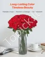 Raudonos dirbtinės rožės, 60 vnt. - Image 3