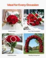 Raudonos dirbtinės rožės, 60 vnt. - Image 6
