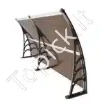 Rudas durų stogelis 198×97 cm – elegantiškas įėjimo stogelis su UV apsauga ir lenktu dizainu - Image 8