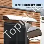 Rudas durų stogelis 198×97 cm – elegantiškas įėjimo stogelis su UV apsauga ir lenktu dizainu - Image 3