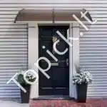 Rudas durų stogelis 198×97 cm – elegantiškas įėjimo stogelis su UV apsauga ir lenktu dizainu - Image 7