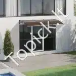 Rudas durų stogelis 297×97 cm – platus įėjimo stogelis su UV apsauga ir lenktu dizainu - Image 7