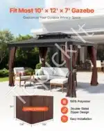 Rudos spalvos 4 dalių pavėsinės šoninės užuolaidos 281 × 341 × 214 cm - Image 2