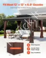 Rudos spalvos 4 šių pavėsinės užuolaidos 344 × 344 × 213 cm - Image 2