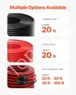 Saulės panelių prijungimo kabelių komplektas – 2 × 6,1 m, 10 AWG su MC4 jungtimis - Image 7