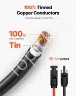 Saulės panelių prijungimo kabelių komplektas – 2 × 6,1 m, 10 AWG su MC4 jungtimis - Image 2