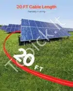 Saulės panelių prijungimo kabelių komplektas – 2 × 6,1 m, 10 AWG su MC4 jungtimis - Image 3