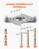 Savarankiškai centruojamas dūbelių gręžimo šablonas | 3 grąžtai, medienos apdirbimui - Image 7