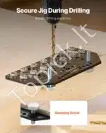 Savarankiškai centruojamas dūbelių ir vyriai gręžimo šablonas | Aliuminio lydinio, 2 grąžtai, 5 atstumai - Image 5