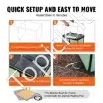 Šildomas katės namelis su stogeliu – 42 × 33 × 39 cm, žalia spalva - Image 6