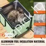 Šildomas katės namelis su stogeliu – 42 × 33 × 39 cm, žalia spalva - Image 2