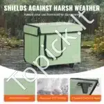 Šildomas katės namelis su stogeliu – 42 × 33 × 39 cm, žalia spalva - Image 3