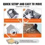 Šildomas katės namelis su stogeliu – 47 × 42 × 47 cm, mėlyna spalva - Image 6