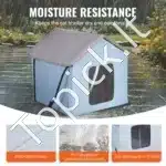 Šildomas katės namelis su stogeliu – 47 × 42 × 47 cm, mėlyna spalva - Image 3