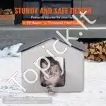 Šildomas katės namelis su stogeliu – 48 × 56 × 44 cm, pilka spalva - Image 5