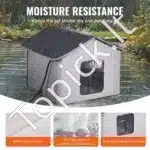 Šildomas katės namelis su stogeliu – 48 × 56 × 44 cm, pilka spalva - Image 4