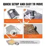 Šildomas katės  namelis su stogeliu – 48 × 56 × 44 cm, žalia spalva - Image 6