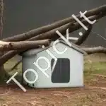 Šildomas katės  namelis su stogeliu – 48 × 56 × 44 cm, žalia spalva - Image 7