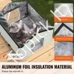 Šildomas katės  namelis su stogeliu – 48 × 56 × 44 cm, žalia spalva - Image 2