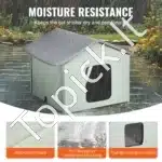 Šildomas katės  namelis su stogeliu – 48 × 56 × 44 cm, žalia spalva - Image 3