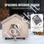 Šildomas katės namelis su stogeliu – 52 × 48 × 47 cm, ruda spalva - Image 5