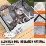 Šildomas katės namelis su stogeliu – 67 × 56 × 41 cm, žalia spalva - Image 2