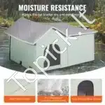 Šildomas katės namelis su stogeliu – 67 × 56 × 41 cm, žalia spalva - Image 3