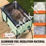 Šildomas katės namelis su stogeliu– 53 × 33 × 42 cm, žalia spalva - Image 2