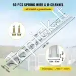 Šiltnamio tvirtinimo profilis su spyruokline viela (50 vnt.) 2 m ilgio - Image 2