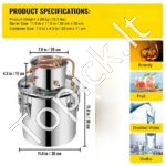 Įvairių stipriųjų gėrimų ir vandens distiliatorius 19 L – Maisto kokybės nerūdijančio plieno sistema - Image 9