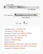 Stalčių bėgeliai, 600 mm / 113.4 kg - Image 7