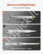 Stalčių bėgeliai, 600 mm / 113.4 kg - Image 3