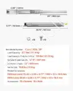 Stalčių bėgeliai, 900 mm / 113.4 kg - Image 7