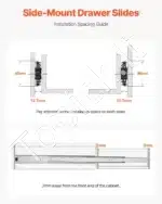 Stalčių bėgeliai su švelniu uždarymu, 10 porų, 45 cm / 45 kg - Image 3