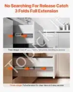 Stalčių bėgeliai su švelniu uždarymu, 10 porų, 45 cm / 45 kg - Image 5