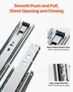 Stalčių bėgeliai su švelniu uždarymu, 10 porų, 45 cm / 45 kg - Image 6