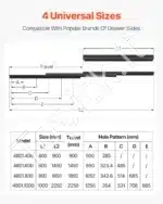 Stalčių ir spintelių bėgeliai, 80 cm / 117 kg - Image 2