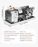 Stalinės Metalo Tekinimo Staklės 210x370 mm, 550W - Image 7