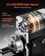 Stalinės Mini Tekinimo Staklės 70x130 mm, 36W - Image 2