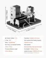 Stalinės Mini Tekinimo Staklės 70x130 mm, 36W - Image 7