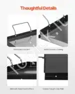 Standartinė grilio plokštė-keptuvė, 81,2 x 31 cm , juodos spalvos - Image 3