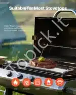 Standartinė grilio plokštė-keptuvė, 81,2 x 31 cm , juodos spalvos - Image 6